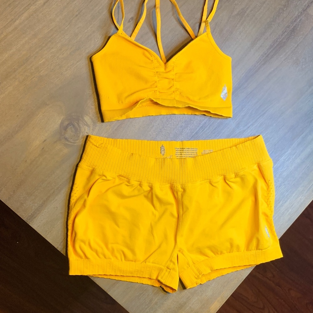 Free People Good Karma Micro Shorts & FP Tighten Up Bra
